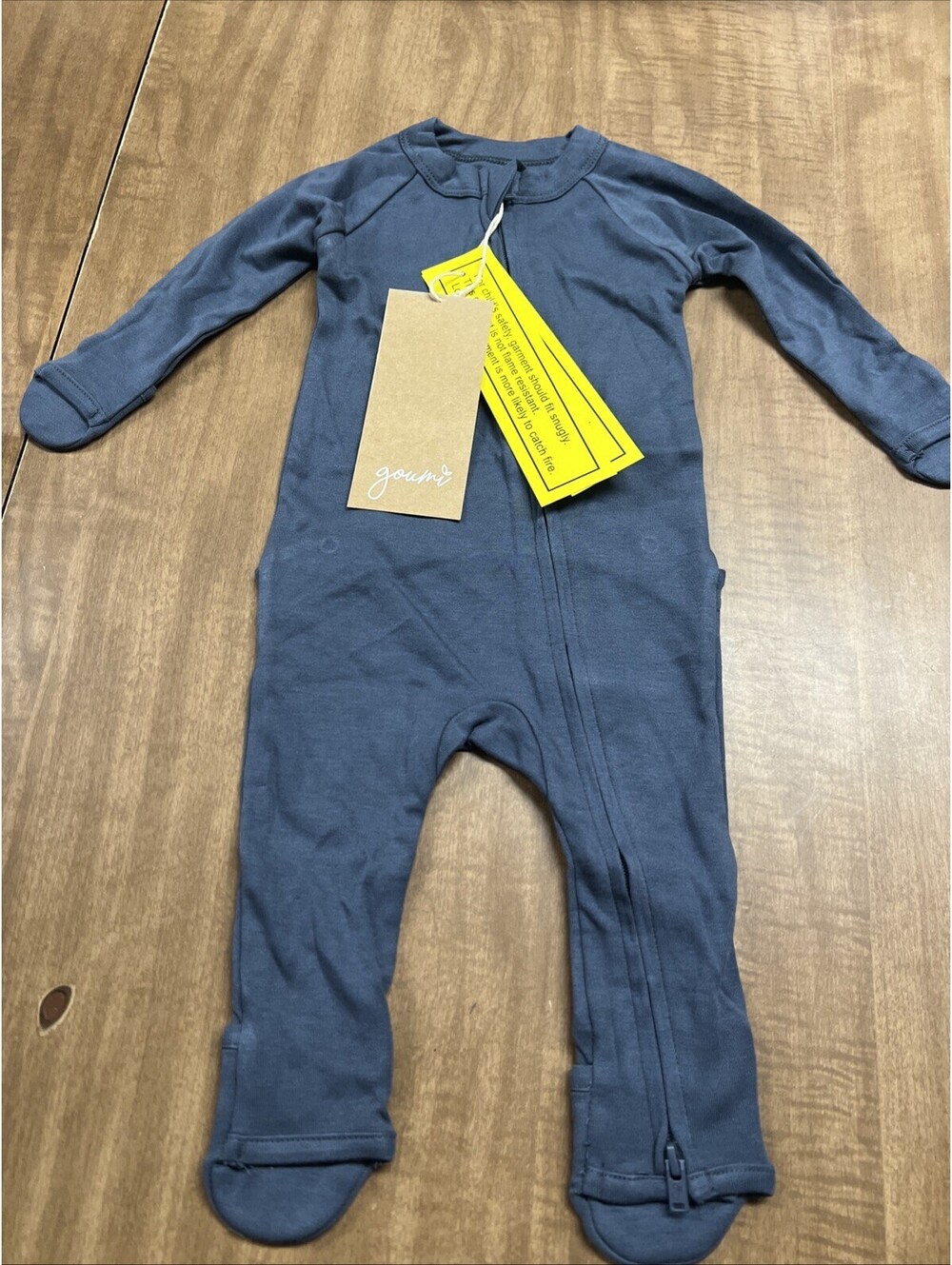 NWT Goumi Kids Midnight Baby Footie SZ 0-3mo Midnight Blue Bamboo Zippy Sleeper